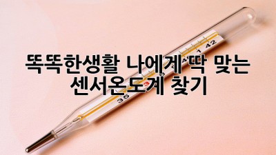 똑똑한🌡️생활! 나에게 딱 맞는 센서온도계 찾기✨